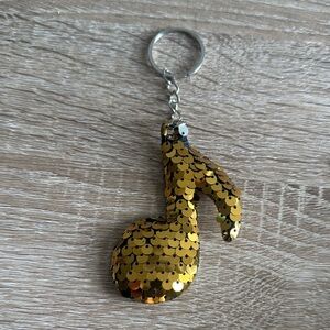 FREE with Purchase! 🎶 Gold Sequin Music Note Keychain